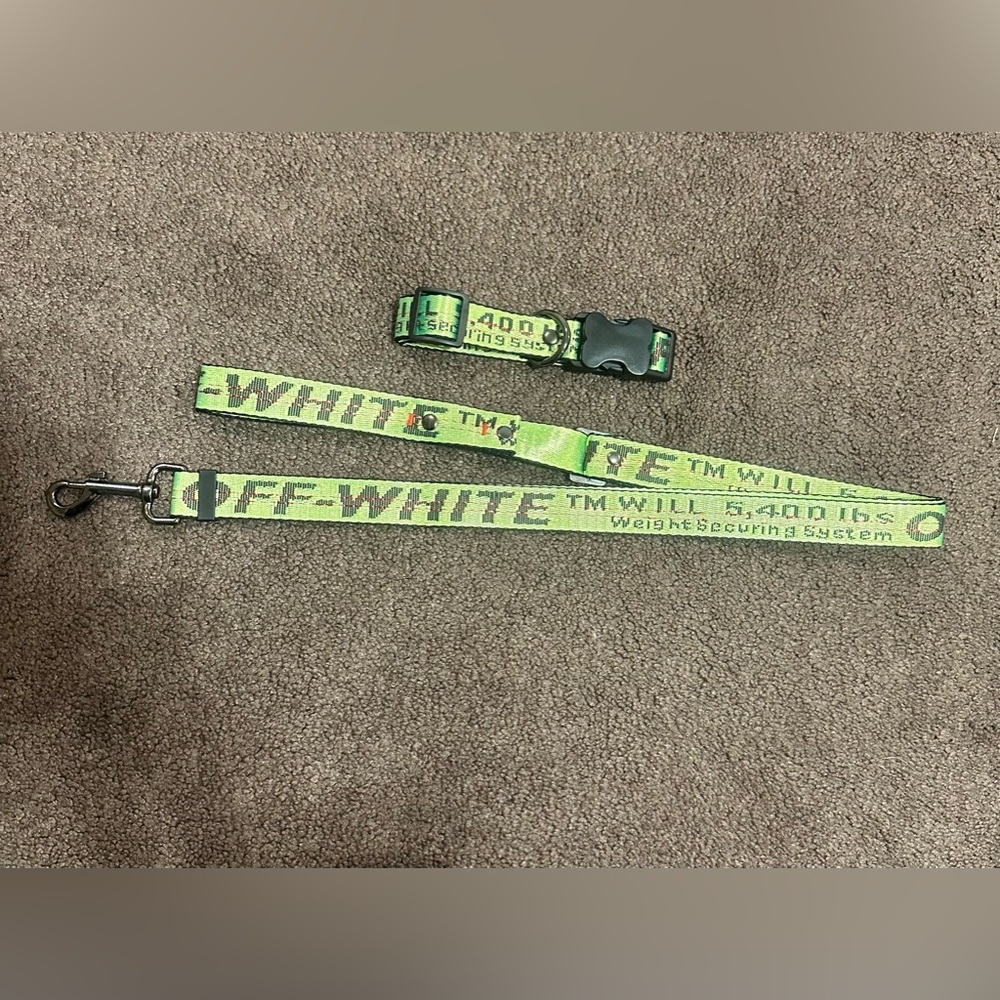 Off white collar and leash - Picture 4 of 5